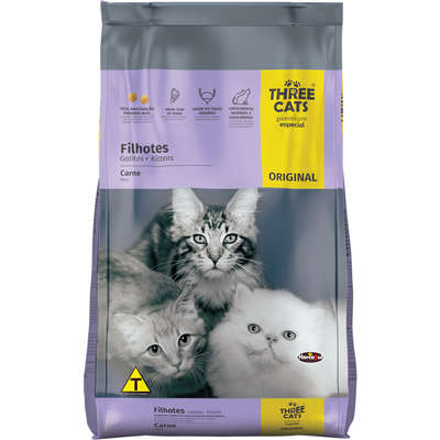 Ração Original Three Cats para Gatos Filhotes 1kg