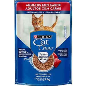 Ração Úmida Cat Chow para Gatos Adultos Sabor Carne