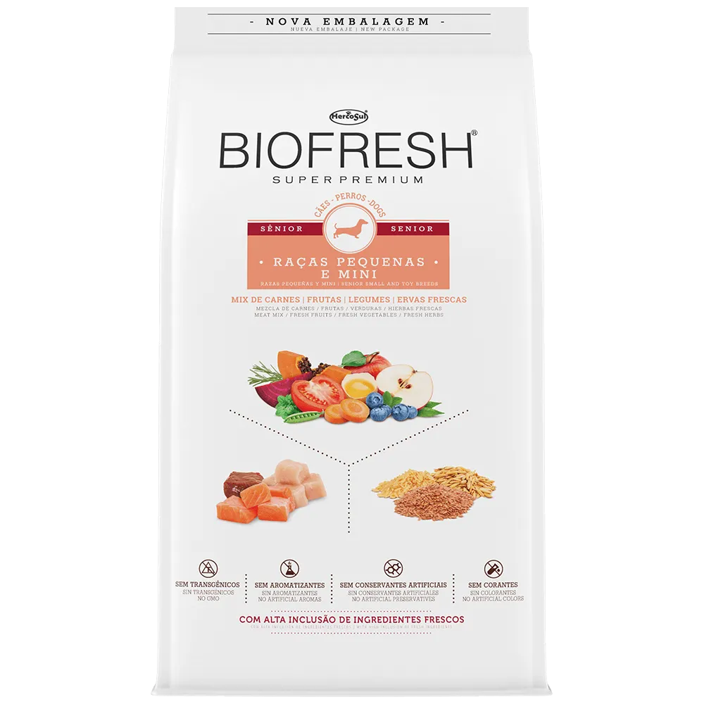 Ração Biofresh para Cães Sênior de Raças Pequenas e Mini 3kg